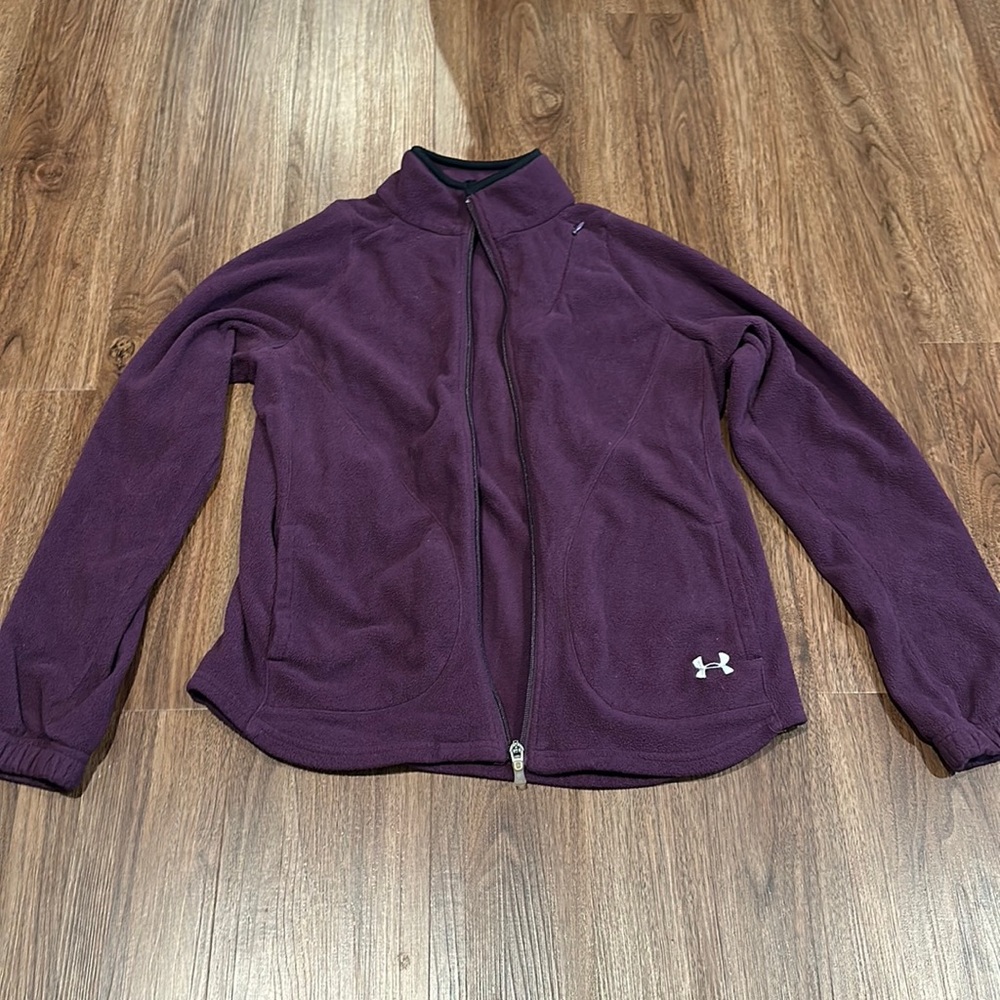 Under Armour- purple fleece zip up- size Small